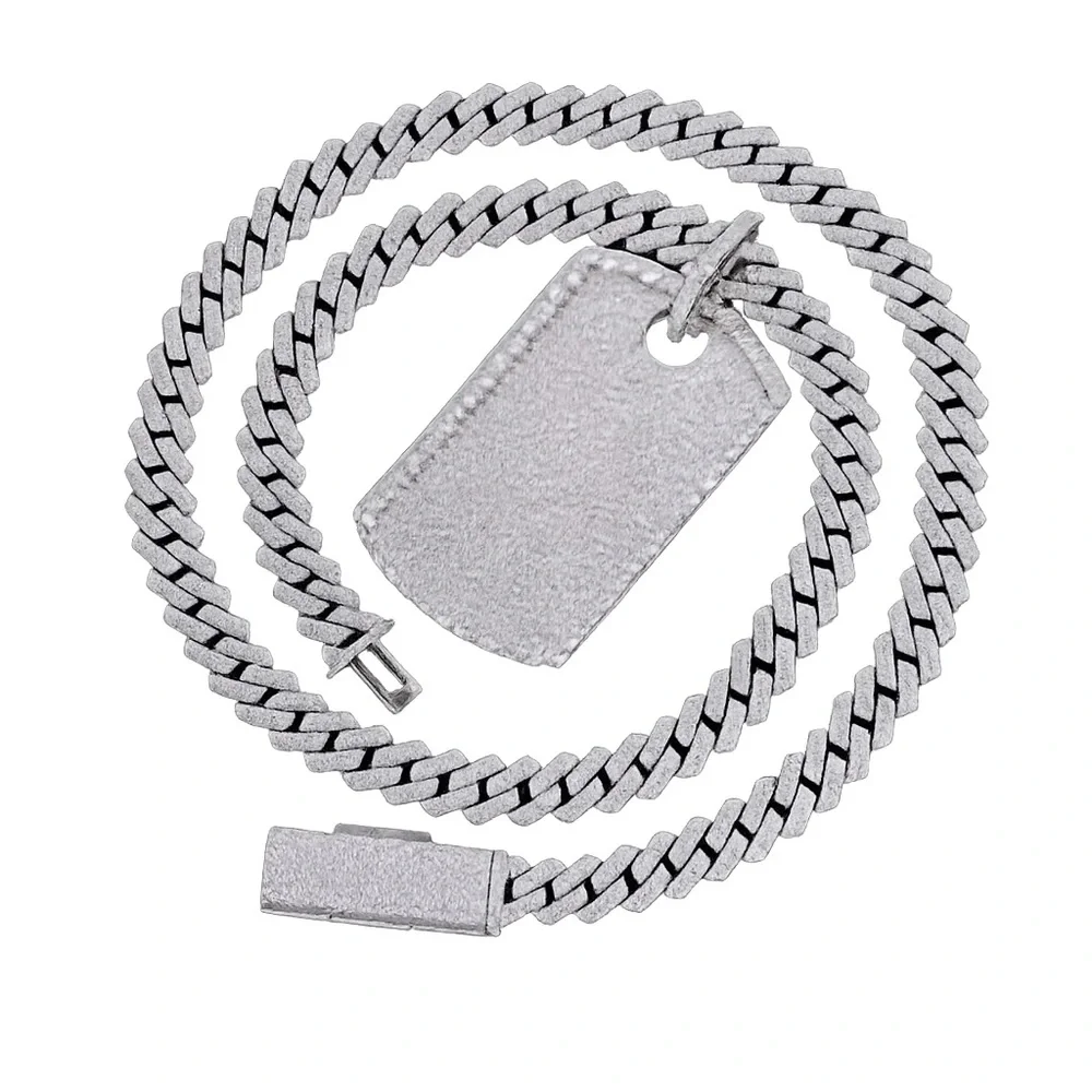925 Sterling Silver Pavé Big Dog Tag Men’s Pendant 3.00CT MOISSANITE